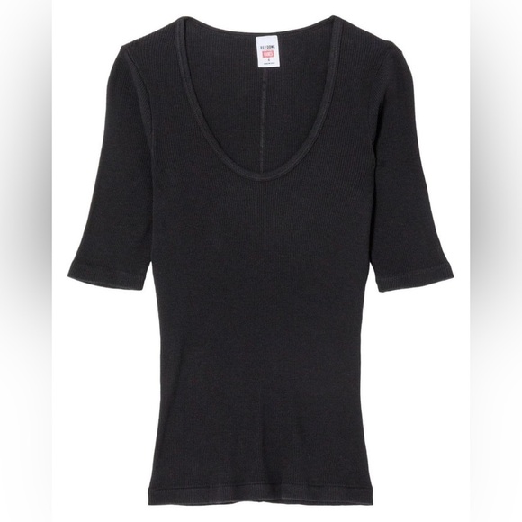 RE/DONE Black Scoop-Neck Cotton Top Made in USA (12) - Picture 3 of 7